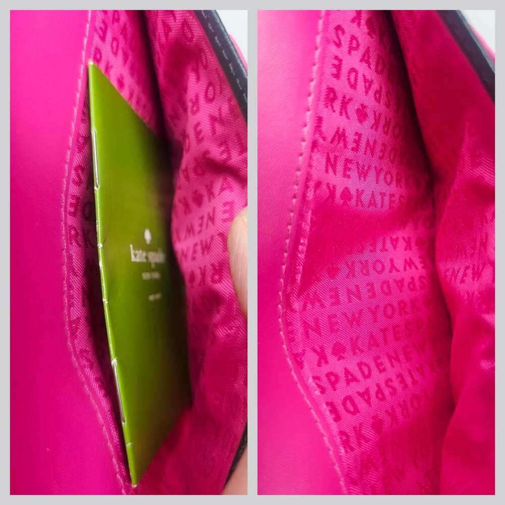 Kate Spade Stacy Large Slim Bifold wallet Black Pink Newbury Lane Leather NIB - Picture 9 of 11